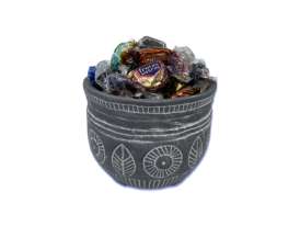 Maceta Cerámica Gris/ Vasquitos, Nesquitas y Trufas
