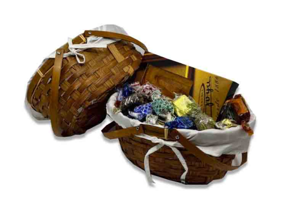 Cesta Bambú Asas/ Turrón y Espec. Goya