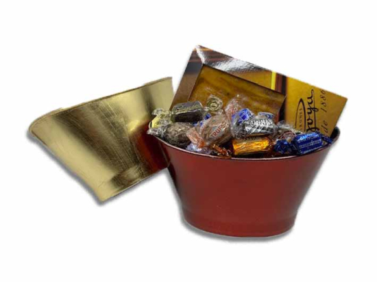 Cesto Laurent Rojo- Dorado/ Turrón y Espec.